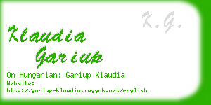 klaudia gariup business card